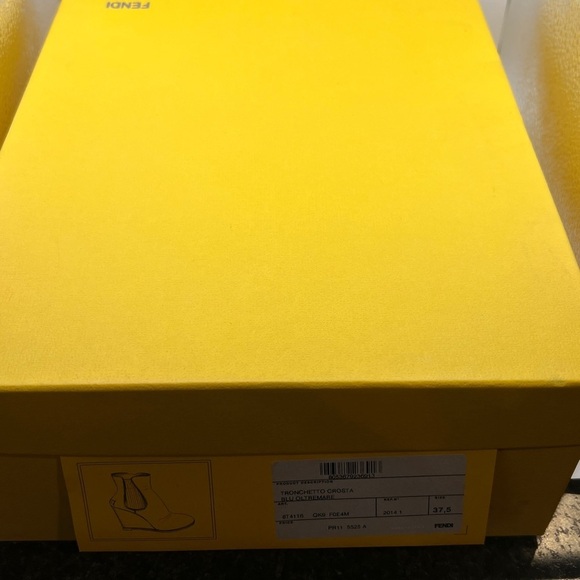 FENDI Women’s Navy Blue Suede Wedge Ankle Booties Size 37.5/6.5 NEW - Picture 7 of 8